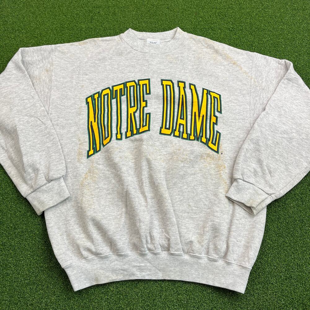 Vintage 1990s 20/20 Sport Notre Dame Fighting Irish University Sweatshirt Sz L